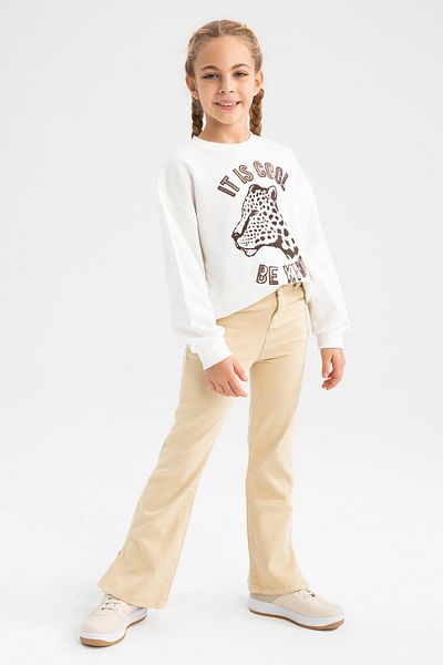 DeFacto Girl's Flared Leg School Trousers