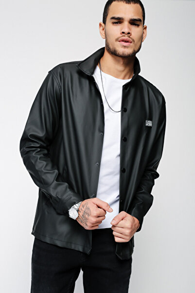 Lafaba Ανδρικό μαύρο ματ δερμάτινο μπουφάν