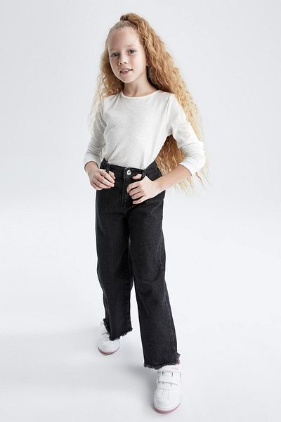 DeFacto Girl's Wide Leg Jean Trousers