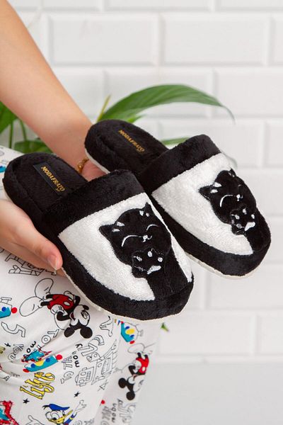 Moda Frato Cat&Paw Γυναικείες Παντόφλες Εσωτερικού Χώρου Χειμερινές Παντόφλες Μαύρες