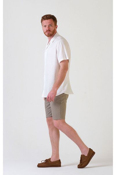 SÖR BÜLEND Plus Size Ecru Linen Shirt