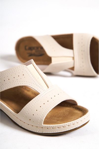 Capone Outfitters Capone Z0426 Beige Women's Comfort Anatomic Slippers