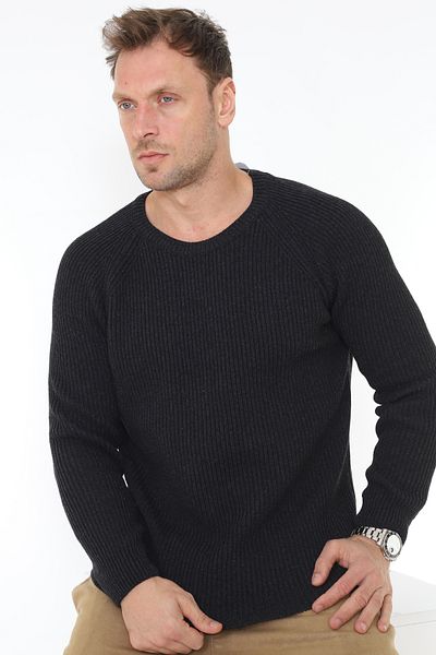 Matte Πλεκτό πουλόβερ Roma Crew Neck Sustainable Production Thessaloniki Knit Anthracite Melange