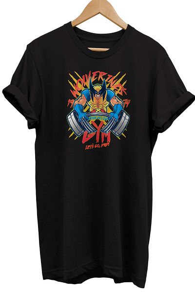 remonz X-men Wolverine Gym εμπριμέ 100% βαμβακερό μπλουζάκι Oversize Μπλουζάκι μεγάλου μεγέθους