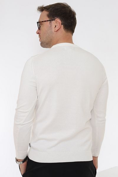 Matte Πλεκτό πουλόβερ Berlin Crew Neck Basic Organic Cotton Ecru
