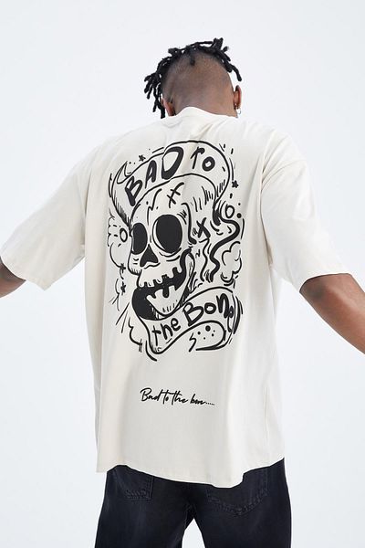 DeFacto Oversize Fit Crew Neck Printed T-Shirt