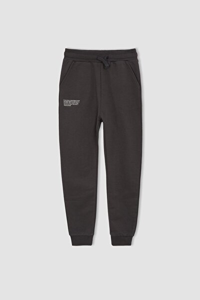 DeFacto Erkek Çocuk Slim Fit Basic Baskılı Jogger Eşofman Alt