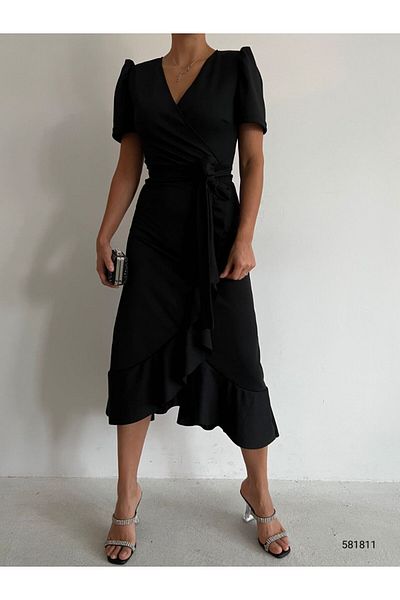 rengamoda Rochie de mireasă de absolvire, cu brâu, cu mânecă scurtă, 120 cm