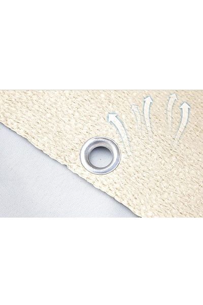 pamukkale branda Balcony Iron Curtain Cream Railing Curtain Net 80 X 400