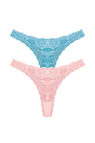 Zena 2-Piece Lace Front, Cotton String Back Women's Panties