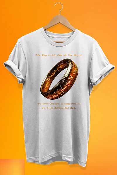 remonz Lord of the Rings One Ring Printed 100% Cotton Oversize T-shirt Plus Size T-Shirt