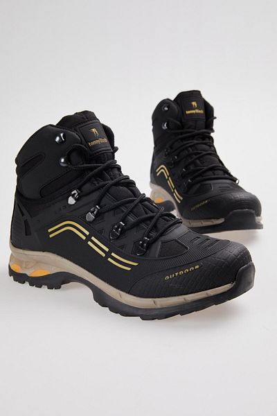 Tonny Black Unisex Μαύρες Κίτρινες Μπότες Trekking Tb1821