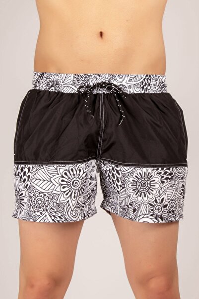 Mossta Чоловічі чорні шорти з квітковим візерунком