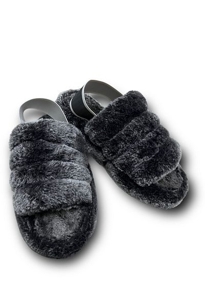PLUSH STUDIO -s-plush Slippers Lutur Imported Fabric, House Slippers Brisa Gray