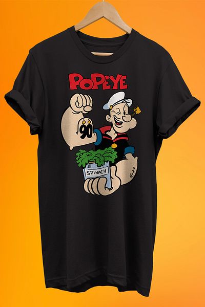 remonz Μπλουζάκι Popeye (POPEYE) με στάμπα 100% βαμβακερό μαύρο oversize