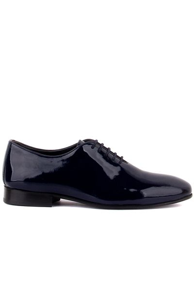 SailLakers - Navy Blue Patent Leather Men's Classic Shoes