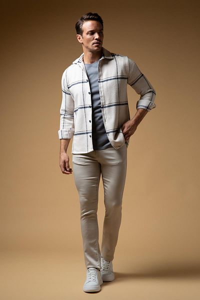 DeFacto Modern Fit Polo Neck Lumberjack Long Sleeve Shirt