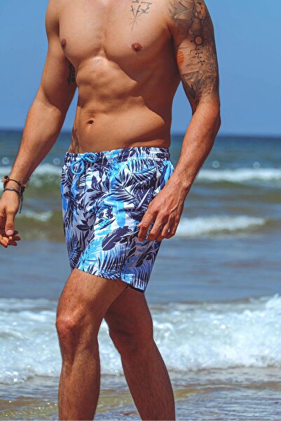 CHUBA Men's Ecru Medium Size Patterned Sea Shorts 21s1002e