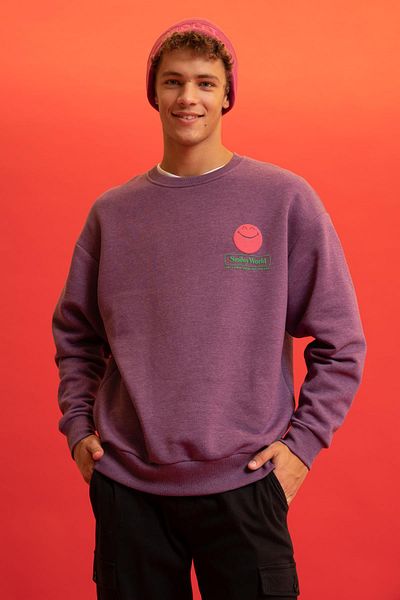 DeFacto Cool Oversize Fit Smileyworld Soft Fuzzy φούτερ