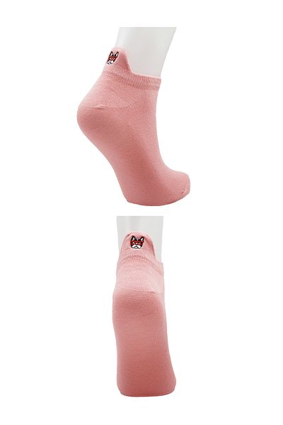 KARDEŞLER ÇORAP Ciorapi de damă din bumbac brodat de culoare roz, pachet de 4