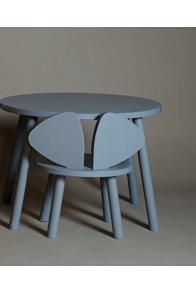 Ahsel Ahşap Montessori Çocuk Odası Mobilyası Mickey Sandalye Set, Mdf Montess...