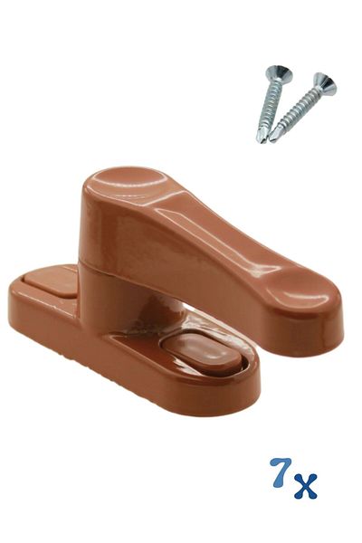 Evene Window Child Lock Window Lock Glass Lock Safety Child Lock Door Latch 7 Pieces Coffee