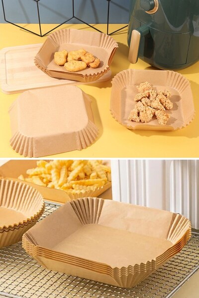 Buffer ® 50 Pieces of Air Fryer Cooking Paper Disposable Oil-Proof 23 Cm Square Cooking Paper