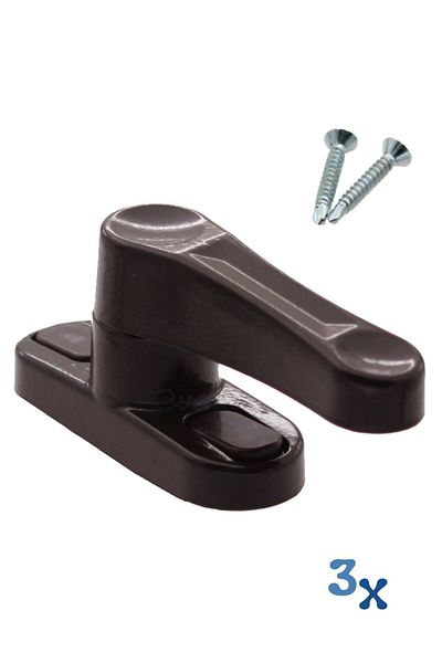 Evene Window Child Lock Window Lock Glass Lock Safety Child Lock Door Latch 3 Pieces Dark Brown