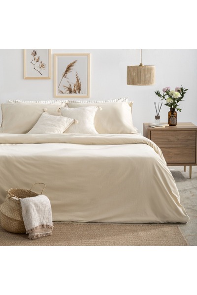 VICE VERSA HOME Yıkanmış Nevresim Seti Kum Beji