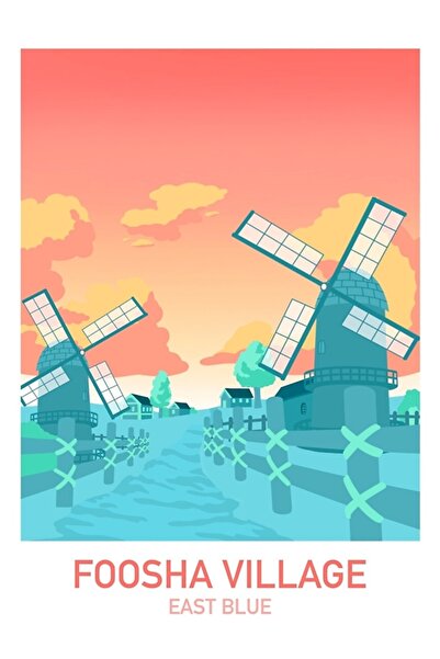 Universal One Piece Foosha Village - Dawn Island - Poster de călătorie anime,...