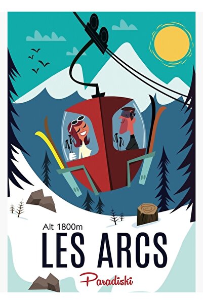 Universal Poster Les Arc, Tablou, Poster din lemn, Decorativ