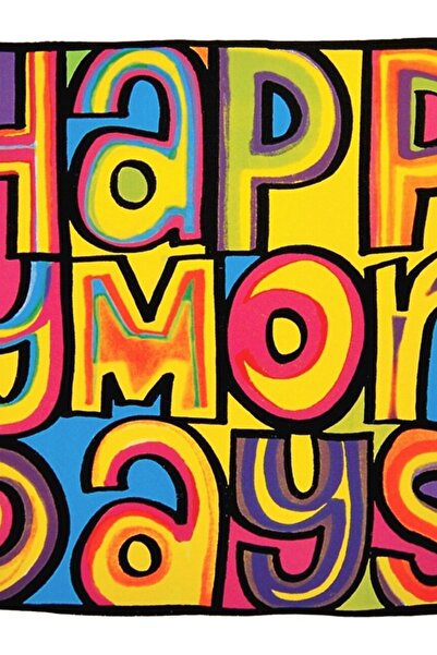 Universal Tablou decorativ din lemn cu mesajul „Luni fericite”