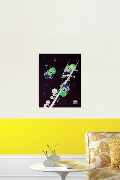 Universal Poster decorativ din lemn cu koala din spațiu