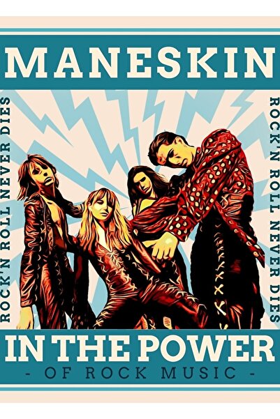 Universal Дървен декоративен плакат за маса Maneskin