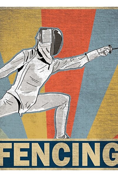 Universal Retro Old Fencing Table Wooden Poster Decorative