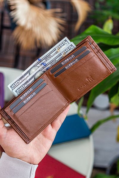 Garbalia Мъжки портфейл Arsenal от естествена кожа с RFID блокиране, хоризонтално кафяво