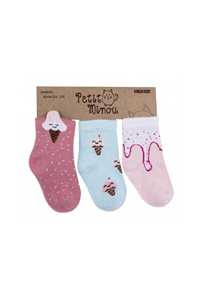 Petit Minou جوارب أطفال ثلاثية الأبعاد آيس كريم 2196