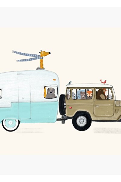 Universal Ώρα για κάμπινγκ Ξύλινη διακοσμητική αφίσα ζωγραφικής