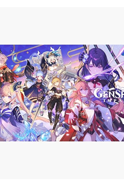 Universal Inazuma - Poster decorativ din lemn cu efect Genshin