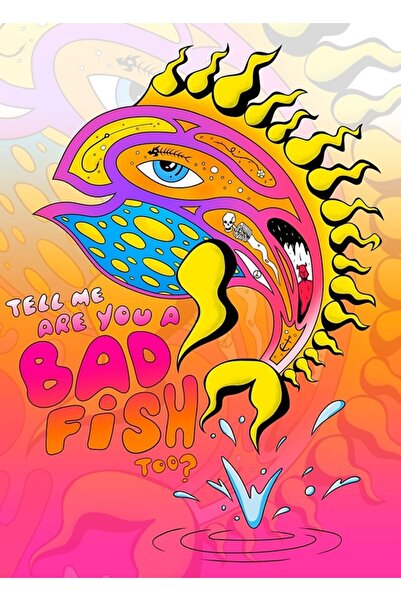 Universal Είσαι επίσης ένα κακό ψάρι; Ξύλινη Διακοσμητική Αφίσα Ζωγραφικής