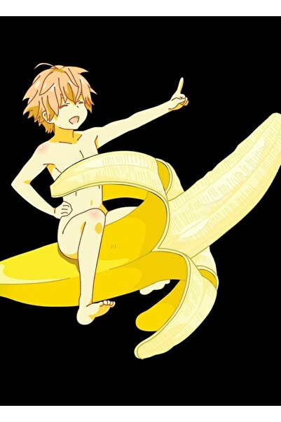 Universal Poster decorativ din lemn pentru copii cu banane