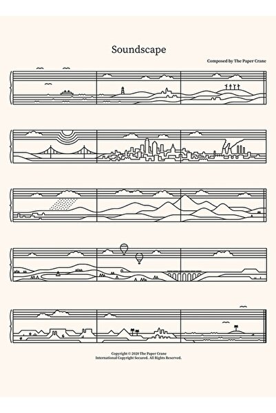 Universal Дървен декоративен плакат  "Саундскейп " за маса