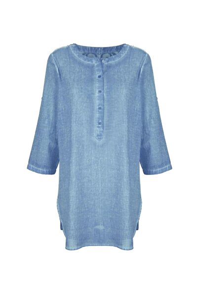 Bulalgiy BULALGİY Kadın Mavi Dantelli Tunik - BGA233591