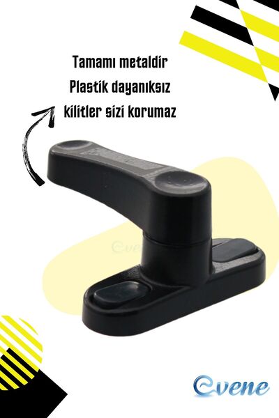 Evene Pimapen Kapı Kilidi Pimapen Pencere Kilidi Pencere Emniyet Kilidi Mandallı Kilit 8 Adet Siyah