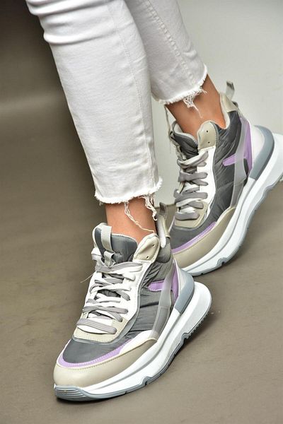 Fox Shoes R973116004 Pantofi sport cu talpă groasă gri/liliac