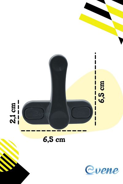 Evene أبواب ونافذة وأقفال أمان من Pimapen Anthracite - مع 3 أوتاد