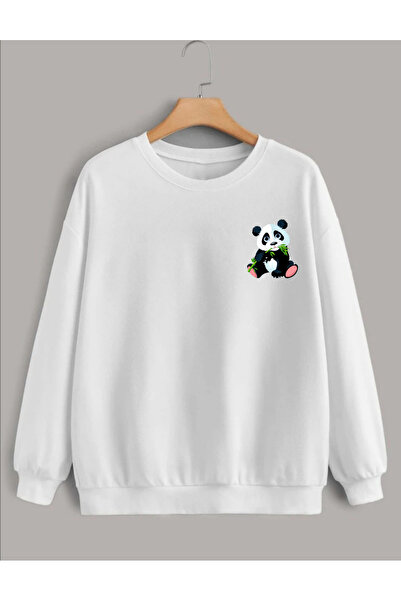 Sebesta Fashion SEBESTA FASHION سويت شيرت كبير الحجم بغطاء للرأس مطبوع عليه ب...