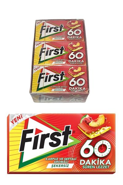 First Sensations 27 gr Flavored Watermelon and Peach Chewing Gum - 12 Pieces