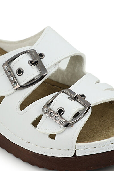 İncim ®| İno Women's White Comfortable Orthopedic Comfort Anatomical Light Sole Home Slippers and Daily Slippers