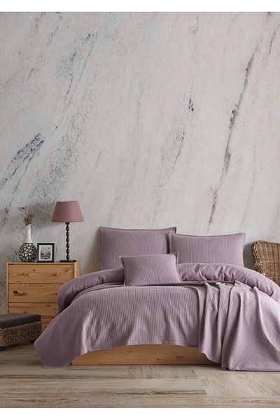 Lief Home 100% памучно плетено многофункционално покривало за легло с шарки | 240x230